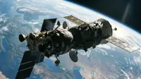 Satellite militaire en orbite basse avec la Terre en arrière-plan, illustrant la compétition spatiale entre grandes puissances