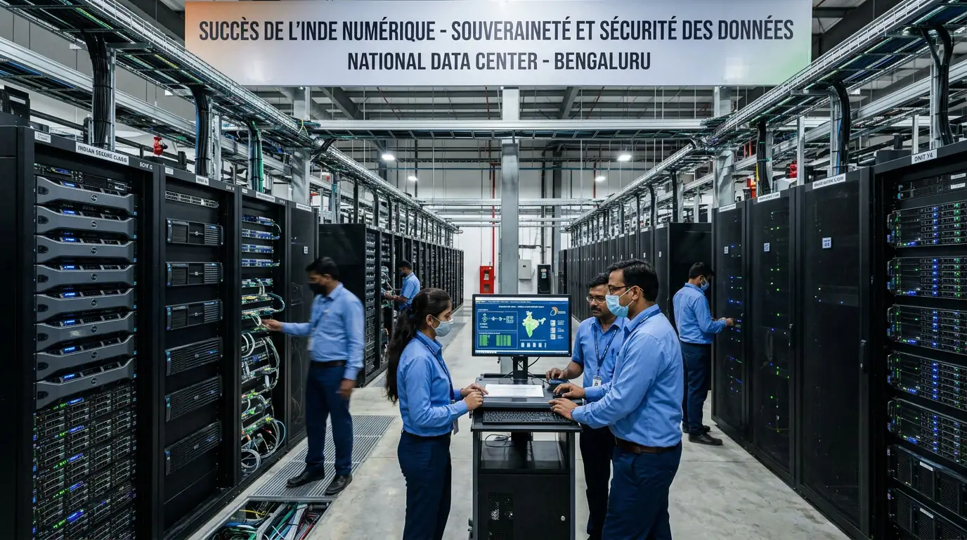 Centre de données moderne en Inde symbolisant la souveraineté numérique du pays