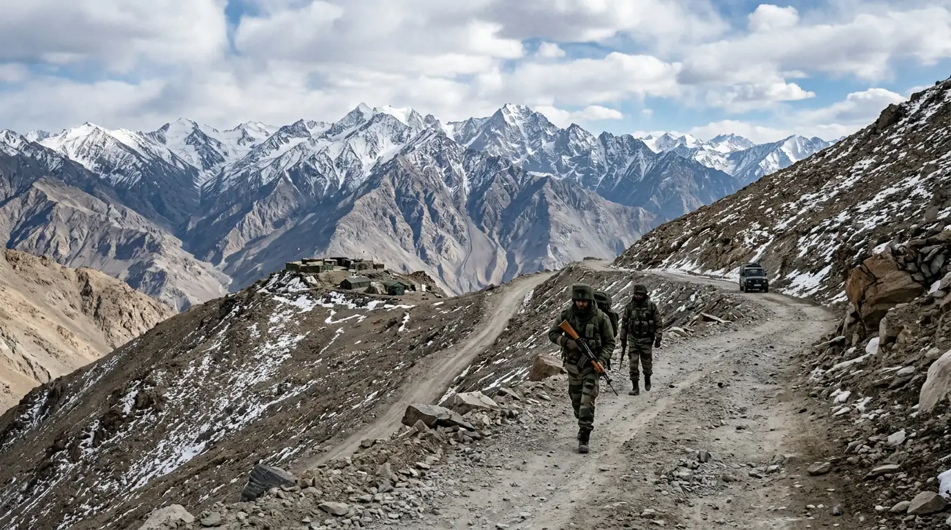 Région himalayenne montagneuse le long de la ligne de contrôle effective entre l'Inde et la Chine.