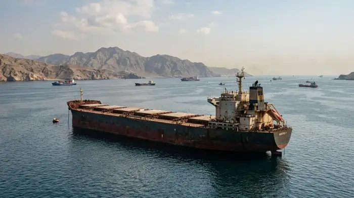 Cargo d'engrais immobilisé à l'entrée du détroit d'Ormuz, ammoniac et urée bloqués dans le Golfe