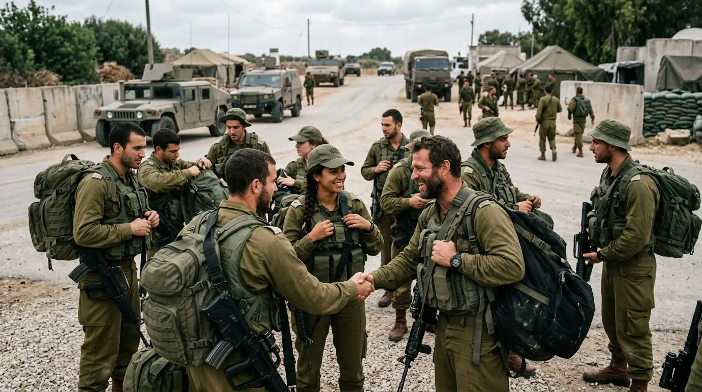 Réservistes israéliens rappelés sous les drapeaux, illustrant le modèle d'armée de réserve de Tsahal.