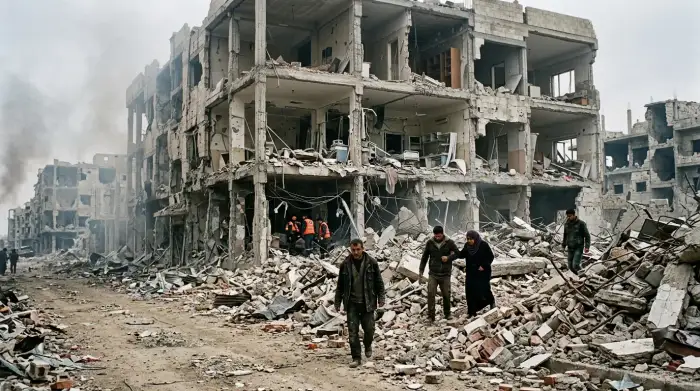 Hôpital syrien détruit par les bombardements pendant la guerre civile.