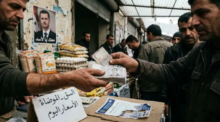 Billets de livres syriennes, illustration de l'économie de copinage sous le régime Assad.