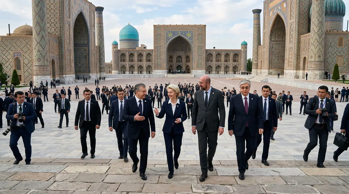 Place du Régistan à Samarcande, en Ouzbékistan, lieu du premier sommet UE-Asie centrale
